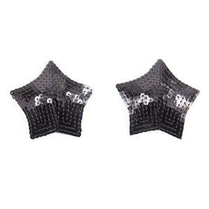 Sequin Star Shaped Pasties in Black